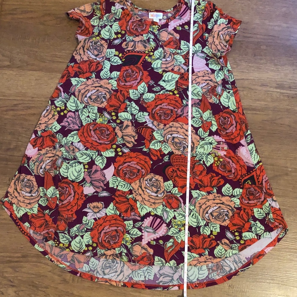 LuLaRoe Floral Dress with Red and Green Accents size 12 - Picture 5 of 8